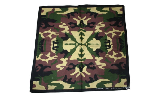 Square Green Camo Bandana